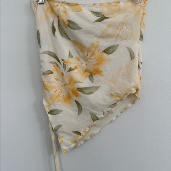 T.J.Maxx Asymmetrical Floral Skirt - Cream and Yellow - Picture 2 of 3